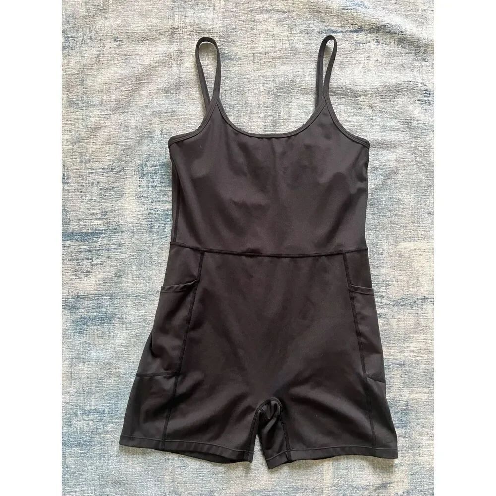 Princess Polly Black Feel Good Contour Athletic Activewear Catsuit US Size 14
